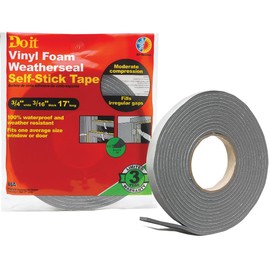 THERMWELL PRODS CO V215GHDI Vinyl/Foam Tape, 3/4X3/16X17