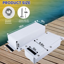 VEITHI Dock Bumper White,Dock Bumper Guard with Screws,Boat Dock Bumper 3 Pack Total 48IN for Boat Dock Vertical Pole Post,PVC Piling Bumper-Post Bumper for Horizontal Deck or Pier Fenders