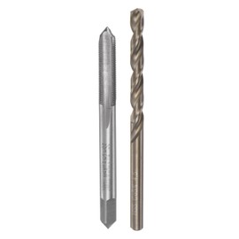 sourcing map Tap & Bit Sets, M5 x 0.5 H2 Straight Flute Machine Tap, 4.5 mm M35 Cobalt High Speed Steel (HSS-CO) Twist Drill Bit