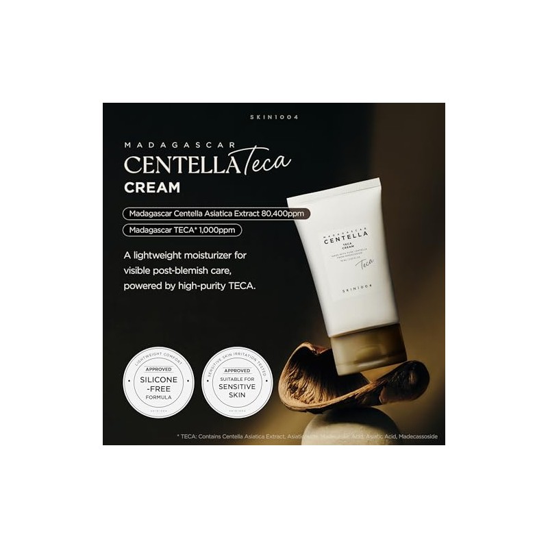 SKIN1004 Madagascar Centella TECA Cream, Korean Centella Face Moisturizer for