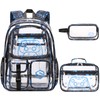DIGOBAY 3PCS Cool Luminous Clear Backpack for Boys Kids, Gamer