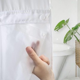 eachope 2 Pack PEVA Snap-in Shower Curtain Liner Replacement,Compatible with No Hook Shower Curtain with Snap in Liner, Removable & Water-Repellent,Machine Washable,70x64,Frost