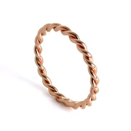 Rose Gold Dipped Sterling Silver Twisted Rope Stacking Ring Size X (Available H - X)