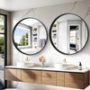 CIVENO Black Round Mirror 42 inch Deep Frame Circle Mirror,