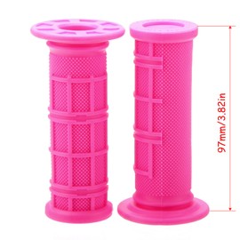 SUNQIAO TTR50 Grips, 3/4 Handlebar Grips for TTR50 TT-R50 TT-R50E Kid Bikes 3/4" Half-Waffle Handle Bar Soft Grip Throttole Tube Accessories with Tube (Pink)