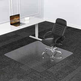 HOMEK Office Chair Mat for Low Pile Carpeted Floors - 48" x 48" Clear Carpet Chair Mats for Home & Office, Studded Floor Mat for Office Chair on Carpet