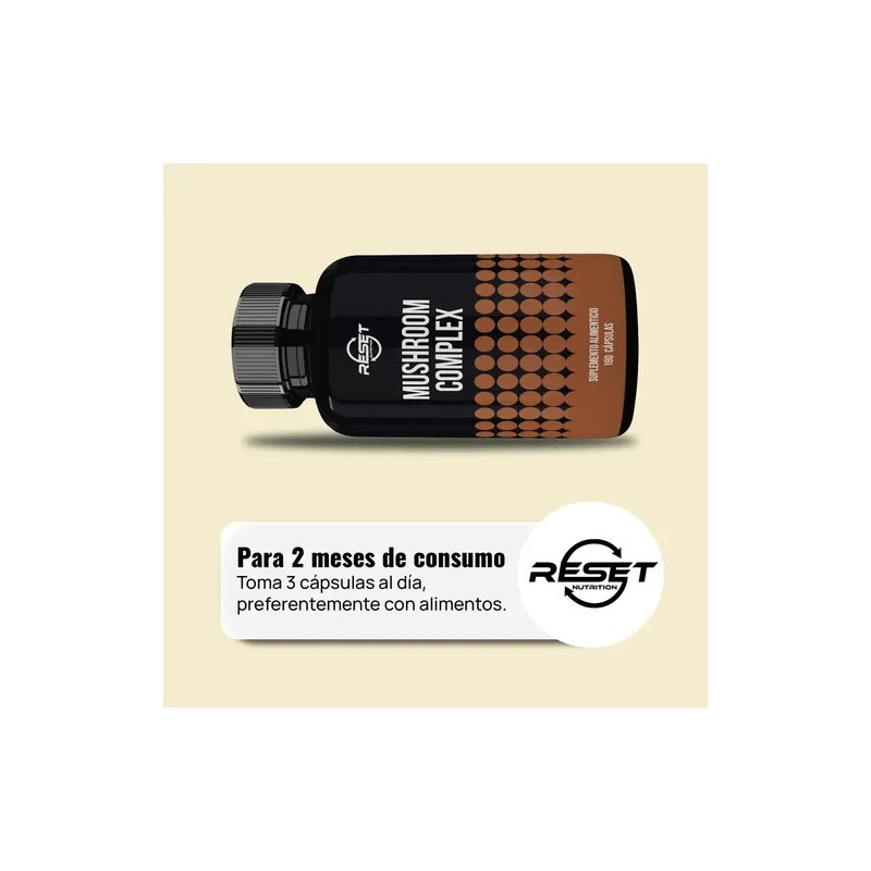 Reset Nutrition Complejo De Hongos Energía Memoria 180 Cáps Sabor