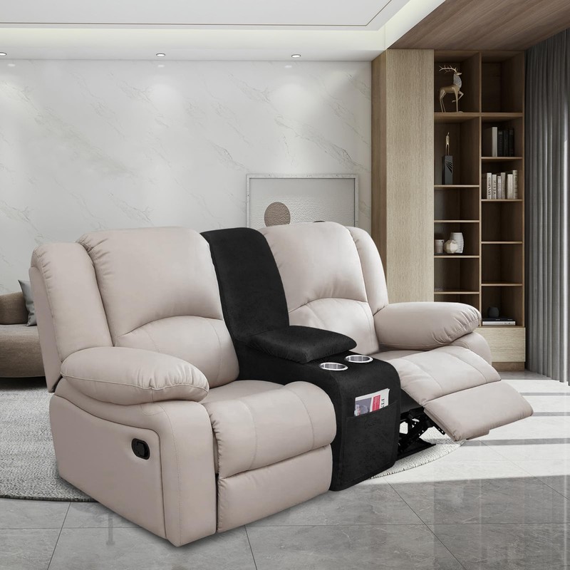 molasofa Leather Like Additional Recliner Console Cover for Reclining Loveseat