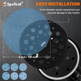 SpeTool 5 Inch Sanding Disc Net Grits 400 with Sander Pads Saver, 30 Pieces Mesh Sandpaper Discs, Dustless Hook and Loop Design for Wood, Drywall, Matel Processing