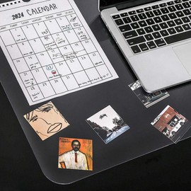 Transparent Desk Mat, 60 x 35 cm, Waterproof PVC Desk Mat, Non-Slip Desk Mat, Round Edges Desk Mats for Office and Home
