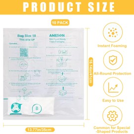 10 Pack 14"x16" Expandable Packing Foam for PC & Irregular-Shaped Items - Shockproof Expanding Foam Packaging, Protective Computer Shipping Material for Electronics & Fragile Device