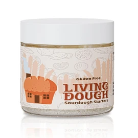 Living Dough - Gluten Free Sourdough Starter Culture - Active & Live Organic Sourdough Starter Gluten Free for Baking - For Artisanal Bread, Pizza Dough, Waffles & More