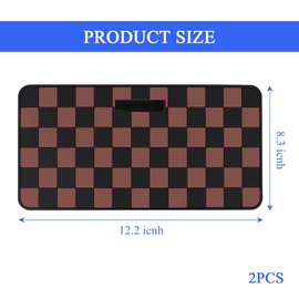 Wuyaoyao 2PCS Car Dashboard Anti Slip Mat, 12.2"×8.3" Non-Slip Dashboard Sticky Pad, PVC Car Dash Gripping Mat, Multifunctional Auto Grip Mat for Phones Sunglasses Keys Electronic Devices (Brown)