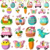 24 Wooden Bunny Easter Pendants with String, 8 cm Eggs,