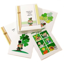 St Patrick's Day Assorted Card Pack - 16 St Patrick's Day Cards & Envelopes - Boxed Set of 5x7 Greeting Cards