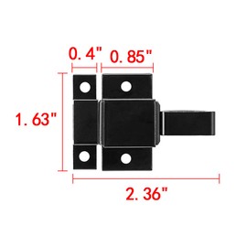 INIRET 2 Packs Self-Closing Latches, Black Spring Door Lock, Aluminum Alloy Automatic Gate Latch with Spring Loaded Pin, Security Window & Cabinet Lock