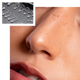 AceFun 20G Clear Nose Stud hide piercing for school Work Daily plastic Corkscrew invisible Nose Stud Piercing Retainers flat back Bioflex Plastic Nose studs for women men Flat Top 20 Gauge(0.8mm)