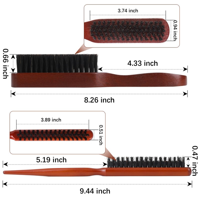 shockassist 2 Boar Bristle Hair Brushes - Soft Natural Bristles