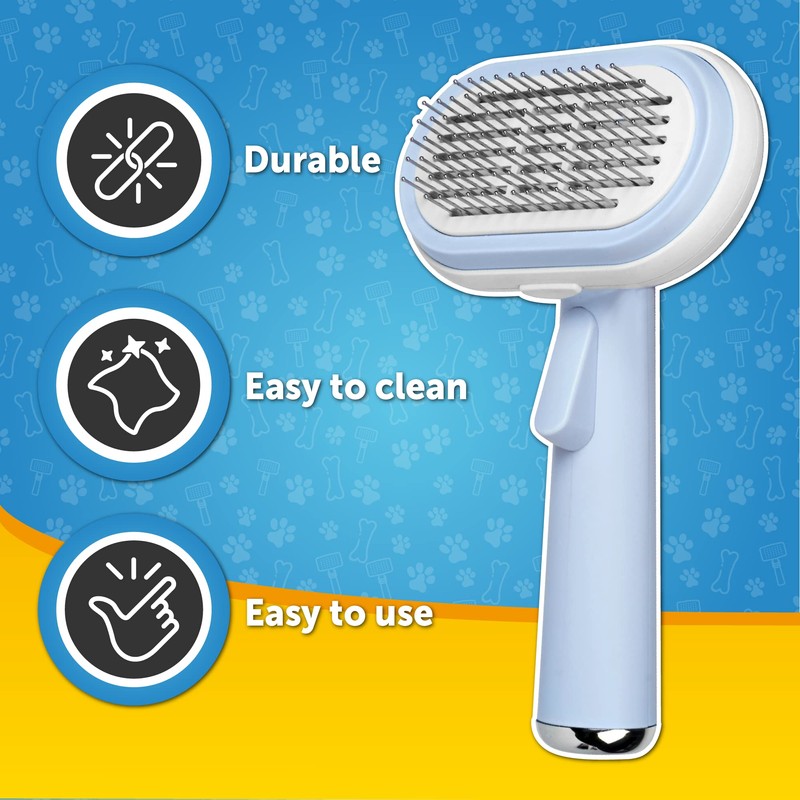 PawPride 5in1 Pet Grooming Brush for Dogs and Cats, Use