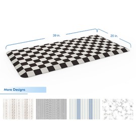 Klay Home Kitchen Mats for Floor, Anti Fatigue, 3/4" Thick, 100% PU Memory Foam Kitchen mat, Padded Kitchen mat, Cushion Kitchen Sink Rug Waterproof Non-Slip Well-Made (Medium 20" x 39" Black Tan)