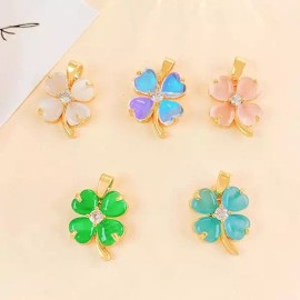 Penbeauty 행운 네잎클로버 목걸이 팬던트 5개입 쥬얼리 펜뷰티소품 악세사리 아이템 주얼리 [크로버 팬던트 5개입] Lucky Four-Leaf Clover Necklace Pendant Set of 5 Jewelry Pen Beauty Accessories Item Jewelry [Clover Pendant Set of 5]