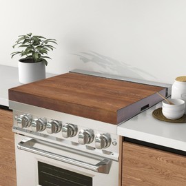 Wooden Stove Top Covers, 29.5 x 22 Inch Noodle Board Stove Cover for Glasstop Stove and Electric Stove, Gas Stove Burner (Walnut)