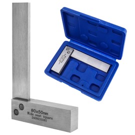 Treki Machinist Square 90 Degree Wide Base Square L-Type Right Angle Ruler Engineer Measuring Tool for Woodworking (80 x 50mm)
