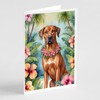 Caroline's Treasures Rhodesian Ridgeback Luau Greeting Cards Pack of 8