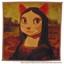 CAT ART 000220-0001-01 Cat Art Smartphone Wipe Handkerchief, Monya Liza/Leonardo Nyabinci [Microfiber] Women's Women's Approx. 9.8 inches (25 cm)