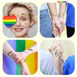 12 Sheets Glitter Rainbow Temporary Tattoo Stickers for Face Waterproof Body Art for Women Adults Festival Party Makeup