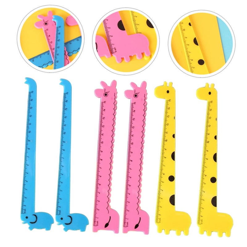 Gatuida 30Pcs Creative Giraffe Rulers for Portable Cartoon Straight Rulers