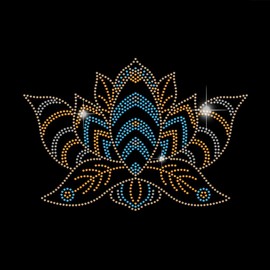SUPERDANT Mandala Lotus Heat Transfer Rhinestones for Clothes Mandala Lotus Iron on Hotfix Transfer Decal Costume Decor for T-Shirt Vest Shoes Hat Jacket Decor Clothing DIY Accessories