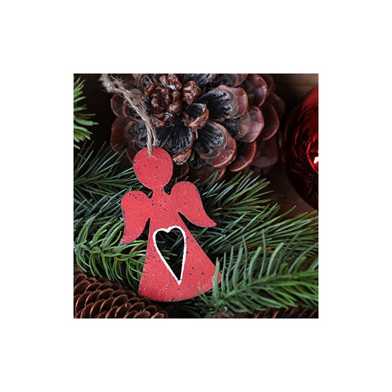 Logbuch-Verlag 4 Angels with String Christmas Angel Pendants 8 cm