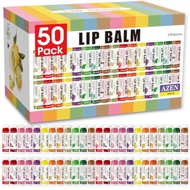 AZEN - Paquete de 50 bálsamos labiales a granel, bálsamos labiales hidratantes para labios secos y agrietados, regalos de San Valentín, rellenos de ce