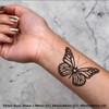 4 x 'Butterfly Heart Silhouette' Temporary Tattoos - Water Resistant,
