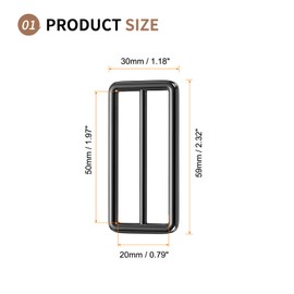 SUIKIHUM 8 Pack Metal Slide Buckle, 4/9 Inch Tri-Glides Buckle Zinc Alloy Strap Adjuster Rectangle Buckle for Bag Belt, Gunmetal