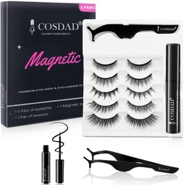 Magnetic Eyelashes with Eyeliner - Magnetic lashes with Applicator Kit - Best Reusable 8D, 3D Look False Eyelashes - Natural Look, Waterproof, Long Lasting, No Glue Needed Fake Eyelashes
