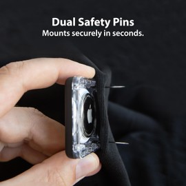 Elevation Lab TagVault™ AirTag Dual Pin Discreet – El soporte seguro para pasadores AirTag | Perfil bajo, pasadores de seguridad duales | para equipaje, bolsas o chaquetas