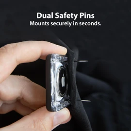 Elevation Lab TagVault™ AirTag Dual Pin Discreet – El soporte seguro para pasadores AirTag | Perfil bajo, pasadores de seguridad duales | para equipaje, bolsas o chaquetas
