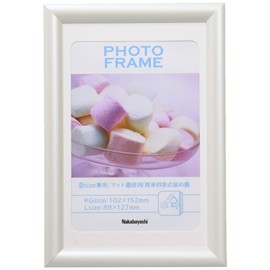 ナカバヤシ(Nakabayashi)樹脂製（PVC）フォトフレーム KG判/L判 ホワイト ﾌ-TPS-201-W