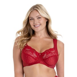 Miss Mary of Sweden Jacquard & Lace Bügel-BH mit seitlicher Unterstützung Englischrot 90G