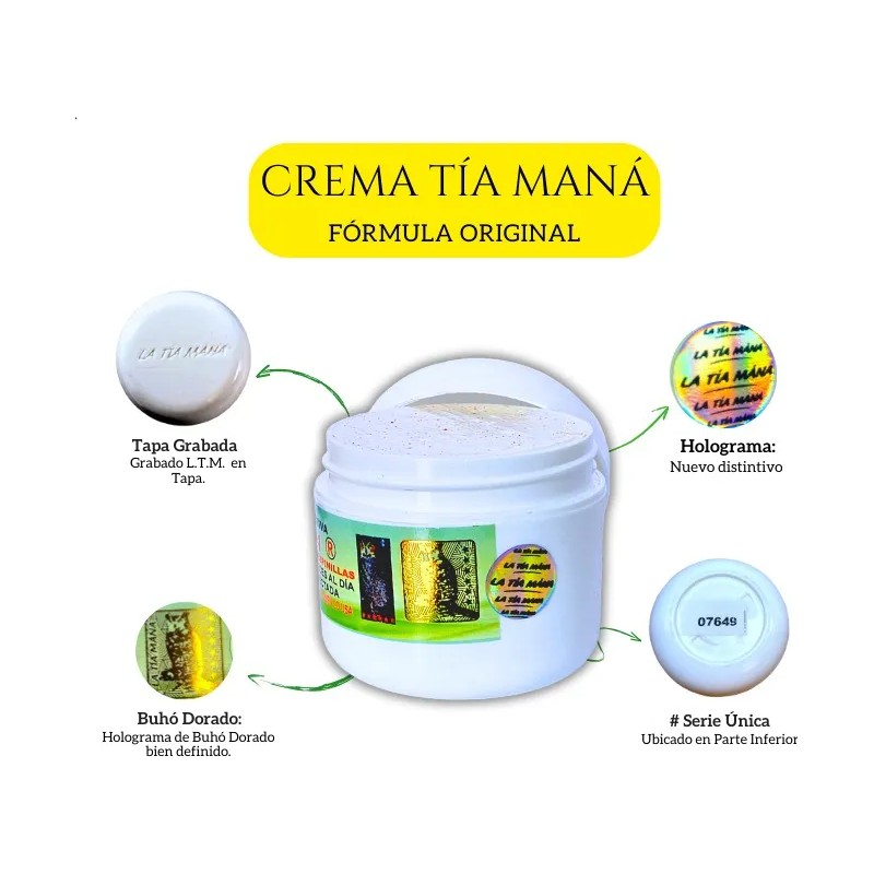 Crema Tía Mana Original De Morelia Grande 70gr Aclarante