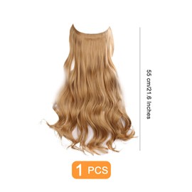 Traziewell Hairpieces and Wigs Natural Hair Extension for Women Long Heat Resistent Fibre Fluffy Curly Hair Extensions Weaving Fishing Line for Ladies 1027