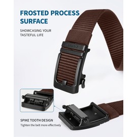 FAIRWIN Mens Ratchet Belt, 1.5 inch Nylon Web Mens Belts Casual for Jeans Pants Adjustable Belt with Automatic Buckle