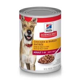 Hill's Science Diet Hill's Science Diet Adult 1-6, Adult 1-6 Premium Nutrition, Wet Dog Food, Chicken & Barley Loaf, 13 oz Can, Case of 12