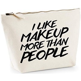 Hippowarehouse I like makeup more than people printed make up cosmetic wash bag 18x19x9cm