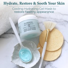 Florencia Aloe & Azulene Hydrating Gel Mask - Oil-Free Hydration for Dry, Dehydrated Skin - Soothing Recovery Mask with Hyaluronic Acid, Green Tea, Aloe & Azulene, 2 oz