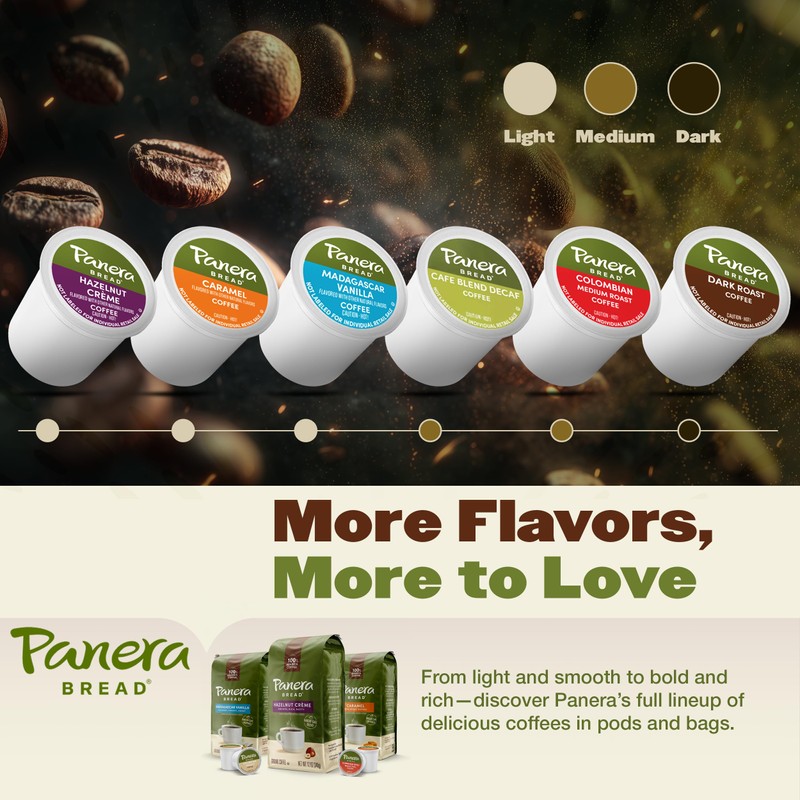 Panera Bread Dark Roast Coffee Pods, 100% Arabica Compatible, Bold