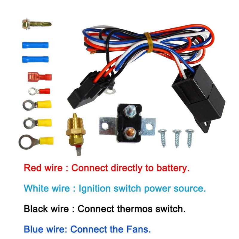 Wangtney Full Aluminum Shroud+2X12'' Slim Fan+Thermostat Relay Kit Compatible with