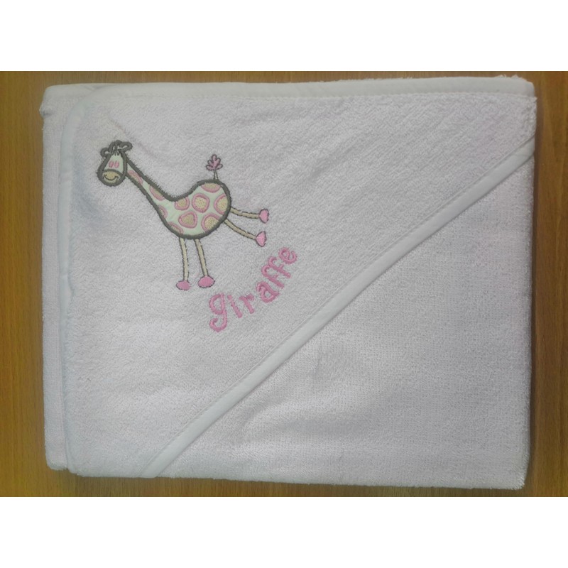 Snuggle Baby Giraffe Cuddle Robe Hooded Baby Towel, Pink